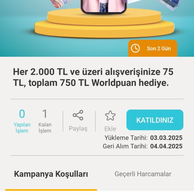 Kampanya Koşullarına Rağmen Verilmeyen Worldpuan