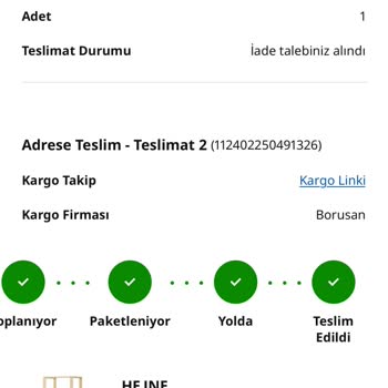 İade Talebine Rağmen Teslim Edilen Ürünler