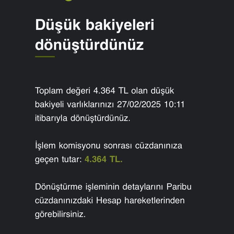 Paribu'da Dönüşüm Sonrası Para Görünmüyor
