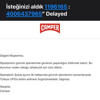 Geciken Sipariş Ve İletişim Sorunları: Camper Ayakkabı Alışverişi