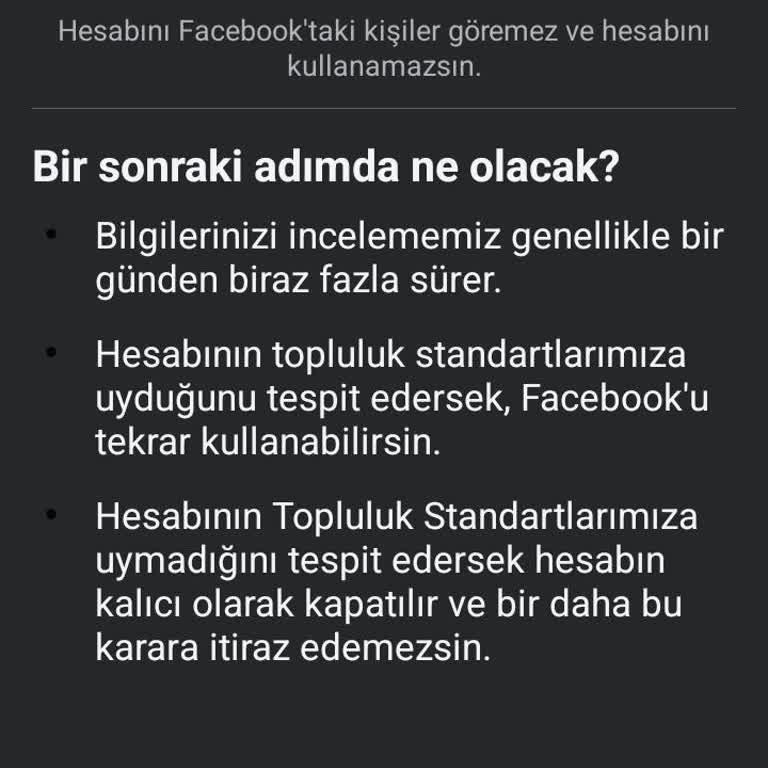 Facebook Hesap İncelemesi 4 Gündür Sonuçlanmadı