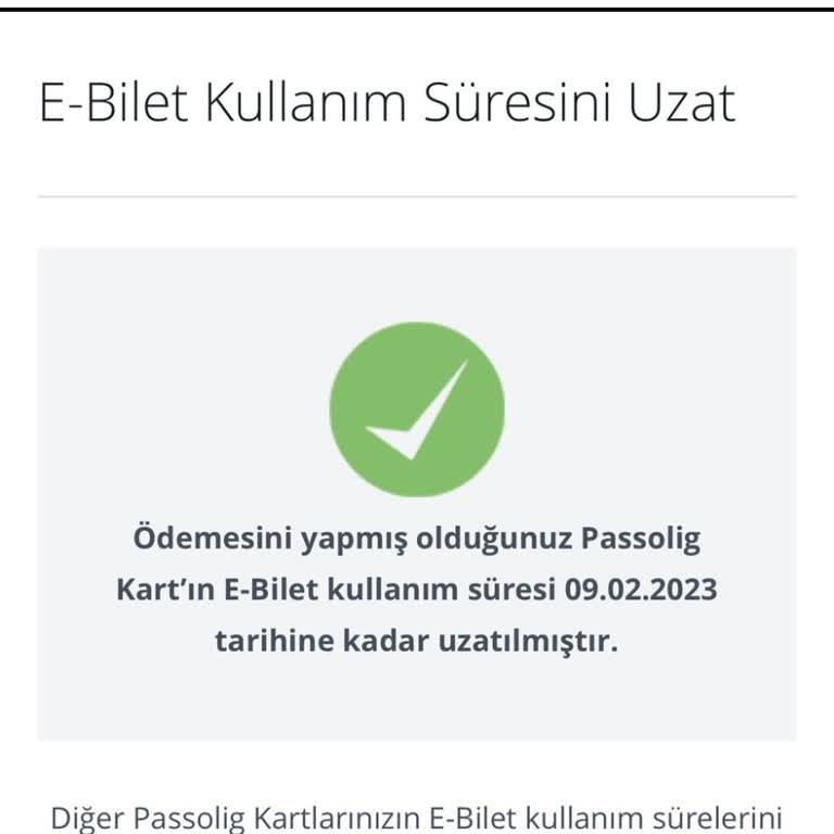 Ödenen Kart Süresi Güncellenmedi