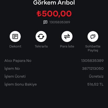 Papara Hesabımdan Fazla Para Çekildi