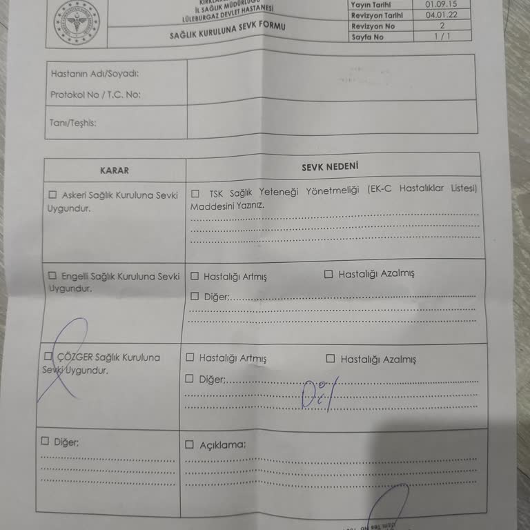 Lüleburgaz Devlet Hastanesi'nde Çözger Randevu Sorunu