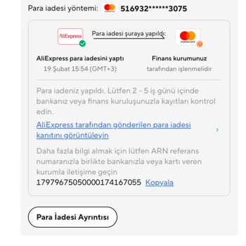 Aliexpress'te İptal Edilen Siparişin İadesi Yapılmadı