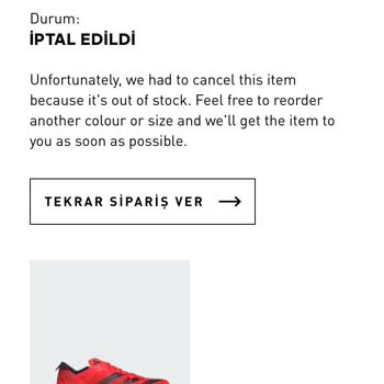 Adidas Bestellung storniert, obwohl der Artikel im Black Friday-Angebot war