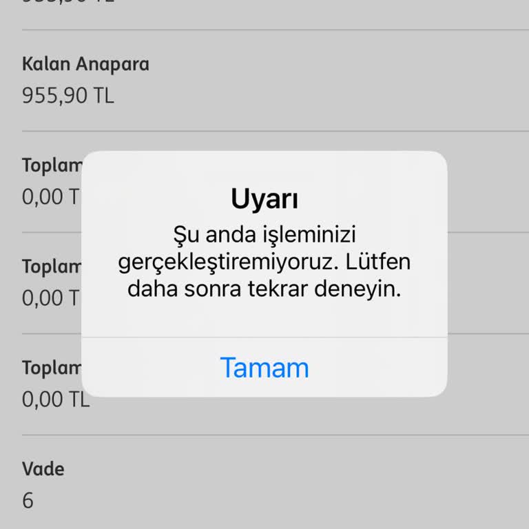 Erken Kapatma Talebinde Teknik Hata Engeli