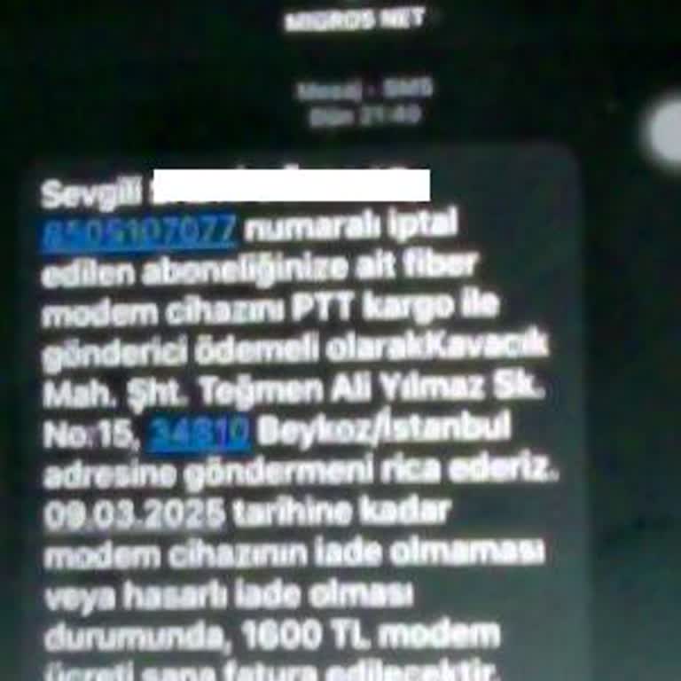 Kullanılmayan Modem İçin Haksız Ücret Talebi
