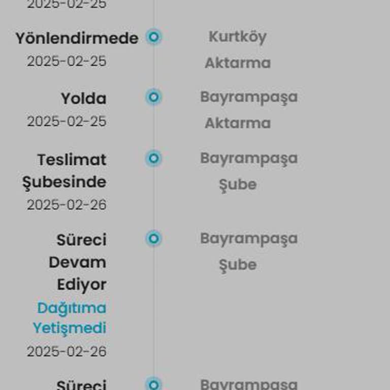 Kargo Teslimatında Gecikme Ve Güncellenmeyen Bilgiler
