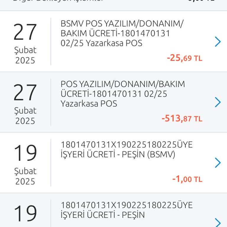 Pos Makinesi Bakım Ücreti Kesintisi