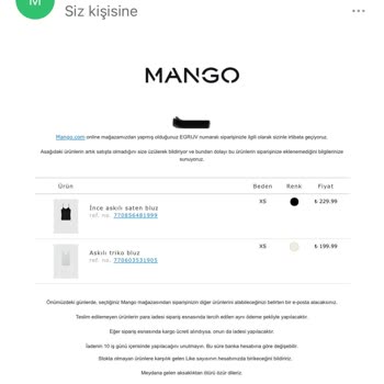 Mango Online Alışverişte Büyük Hayal Kırıklığı