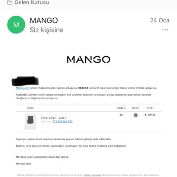 Mango Online Alışverişte Büyük Hayal Kırıklığı