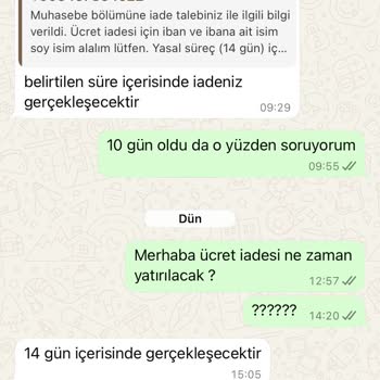 Ücret İadesi Gecikmesi Ve İletişim Sorunu