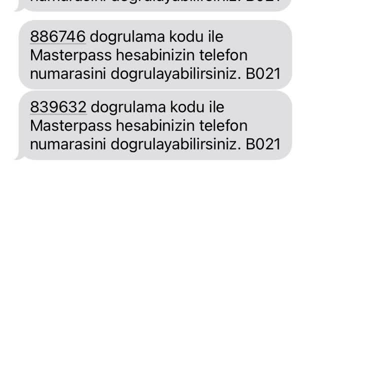 Yanlış Doğrulama Kodlarıyla Gelen Masterpass Hatası