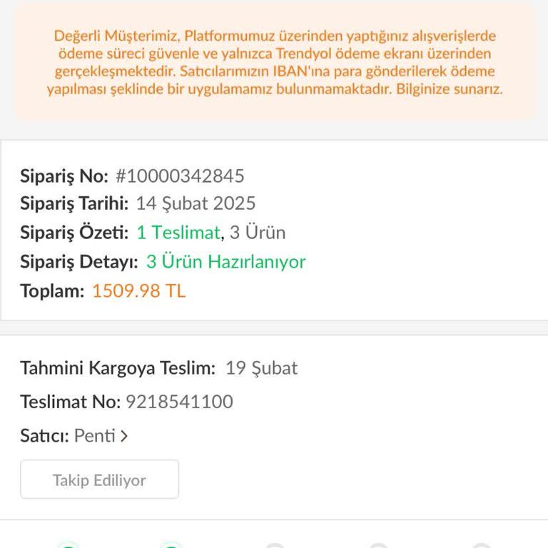 Penti Siparişim Hala Hazırlanıyor Teslimat Gecikti