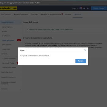 Doğrulama Sorunu Nedeniyle Kargo Gönderimi Yapılamıyor