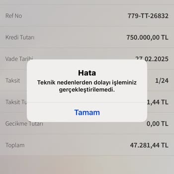 Kredi Ödemesinde Teknik Sorun Ve İletişim Eksikliği