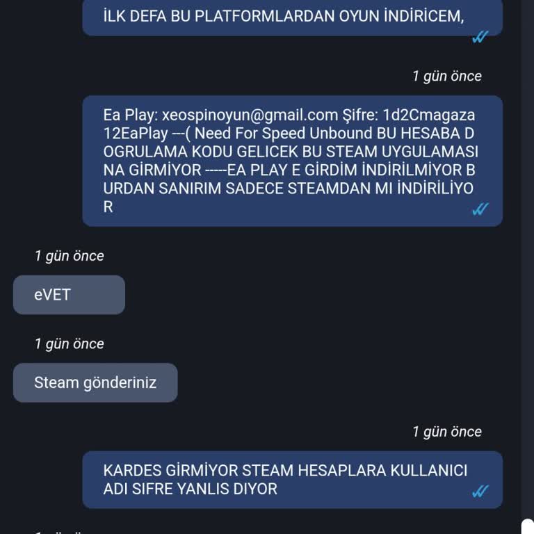 Yanlış Hesap Bilgileriyle Karışık Oyun Kodları