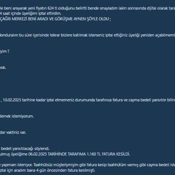 Digiturk İle Yaşanan Fatura Ve İptal Sorunları