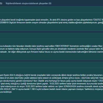 Digiturk İle Yaşanan Fatura Ve İptal Sorunları