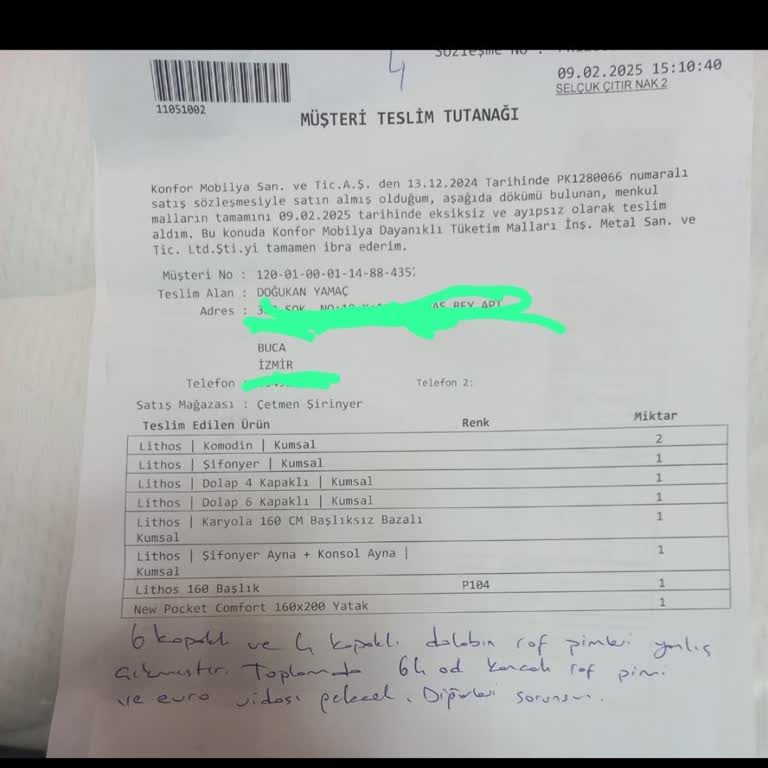 Çetmen Mağazasından Alınan Yatak Odası Takımı Sorunları