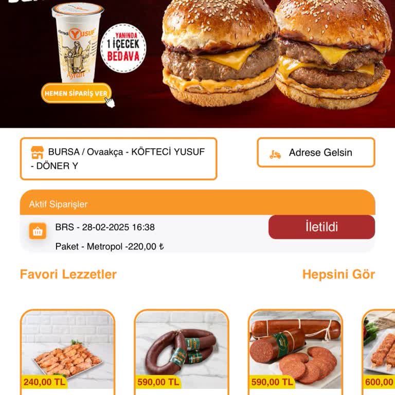 Köfteci Yusuf Ovakça Şubesi: Teslimat Sorunları Ve Hayal Kırıklığı
