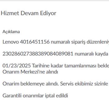 Lenovo Teknik Servis Sorunu Ve Eksik Parça