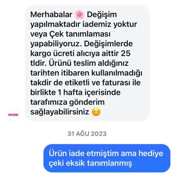 Para İadesi Yerine Zorunlu Çek Ve Yüksek Kargo Ücreti Sorunu