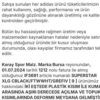 Adidas Ayakkabıda Kalite Sorunu Ve Yetersiz Müşteri Hizmeti