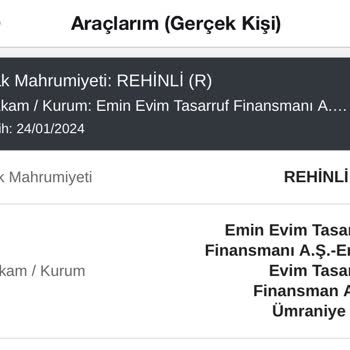 Eminevim Ümraniye Şubesi Araç Rehini Sorunu