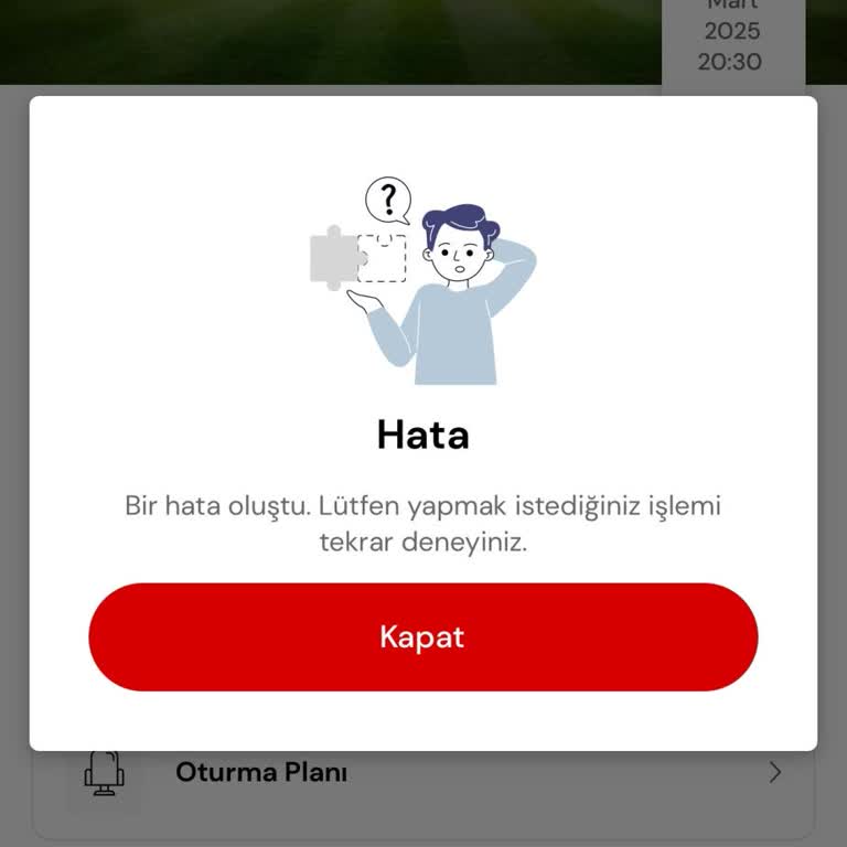Bilet Alma Uygulaması Sürekli Hata Veriyor