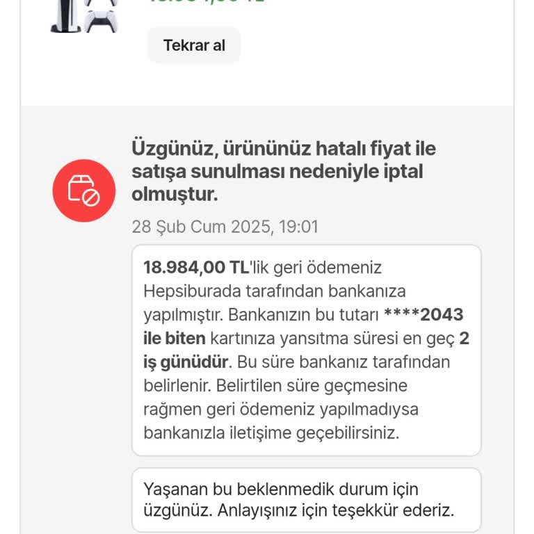 Hepsiburada Sipariş İptali Ve Müşteri Mağduriyeti