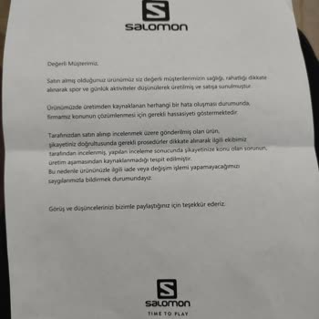 Salomon Ayakkabı Garanti Hayal Kırıklığı