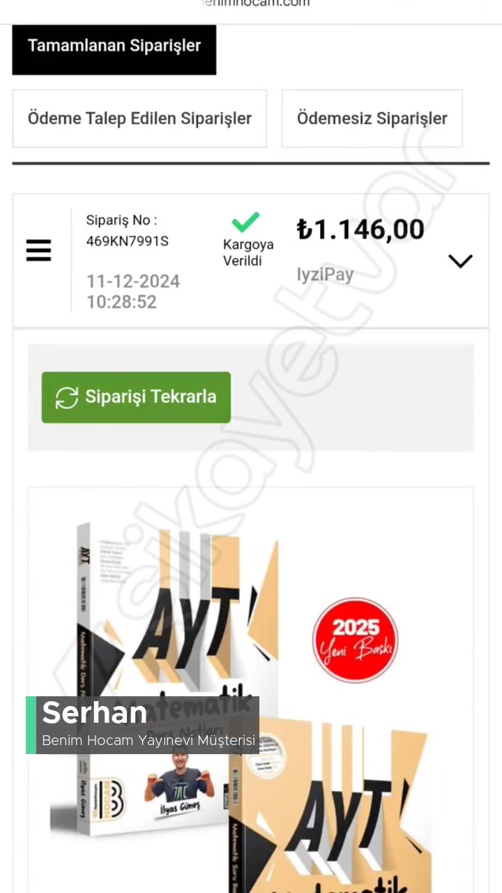 Benim Hocam Yayınevi Video Çözümler Eski, Yeni Çözüm Videosu Yok! videonun kapak resmi