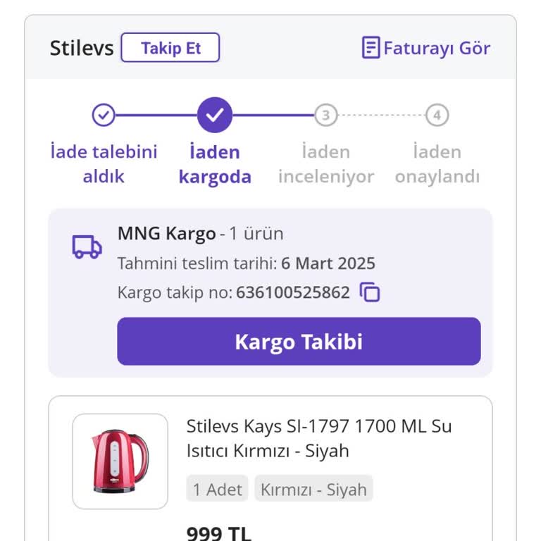 Arızalı Kettle Ve Geciken Para İadesi Sorunu