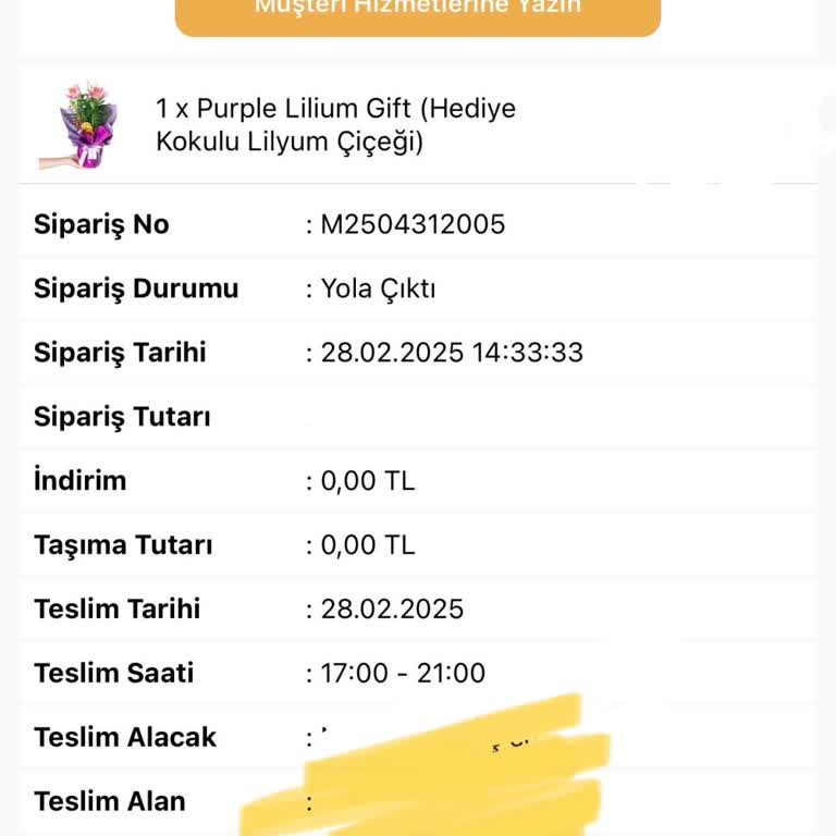 Sipariş Teslim Edilmedi, Ulaşım İmkansız!