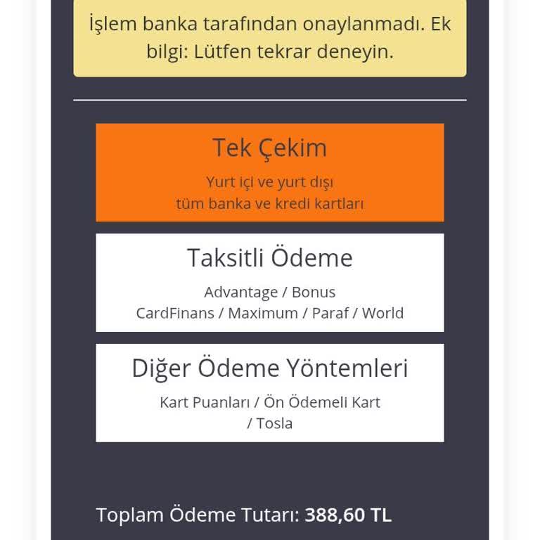 Paycell Kartla İnternet Alışverişi Sorunu