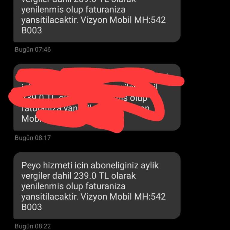 VizyonMobil İzinsiz Abonelik Yenilemesi Ve Ücretlendirme Sorunu