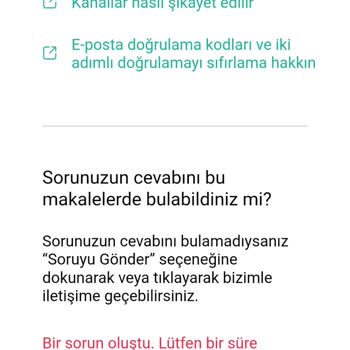 WhatsApp Hesabım İçin Acil Yardım Talebi