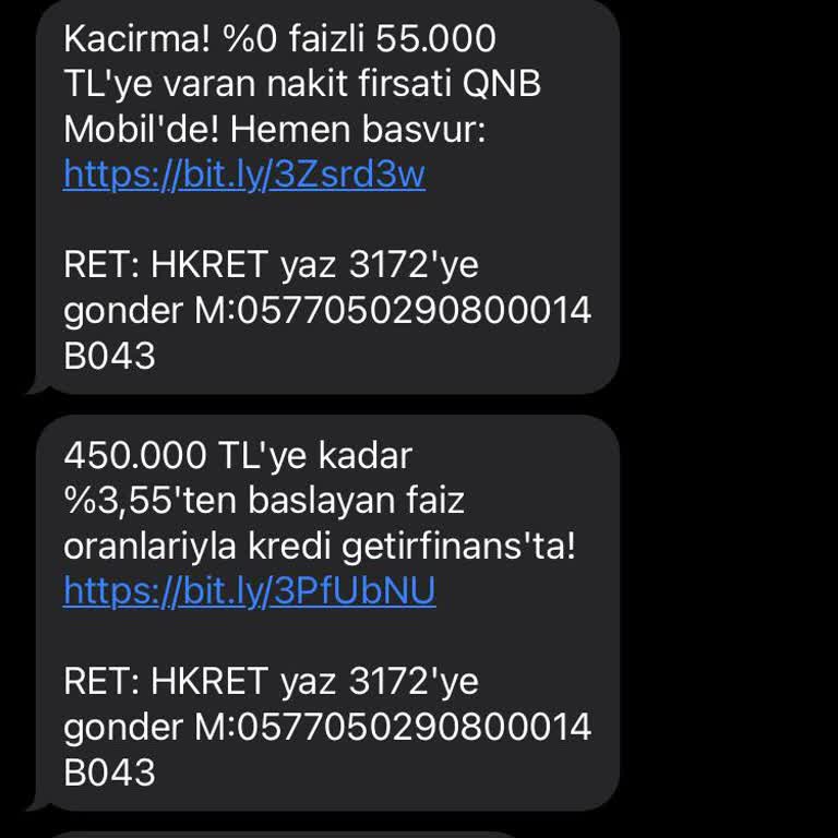 Hesapkurdu'ndan Gelen Bitmek Bilmeyen SMS'ler