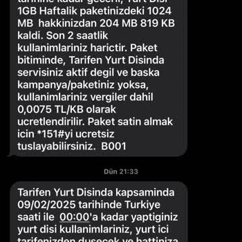 Yurt Dışı Kullanımı Nedeniyle Haksız Fatura Artışı