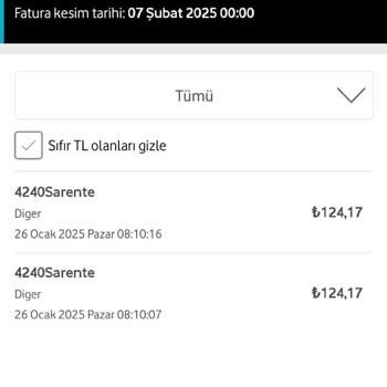 Faturama Yansıyan İçerik Servis Ücretleri