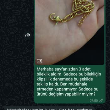 Handeli'den Aldığım Bilekliğin Klips Sorunu Ve Yetersiz Müşteri Hizmeti