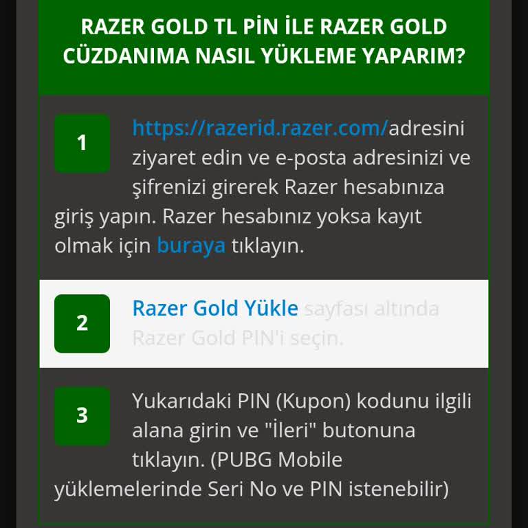 Türk Telekom'dan Alınan Razer Gold Siparişi Teslim Edilmedi