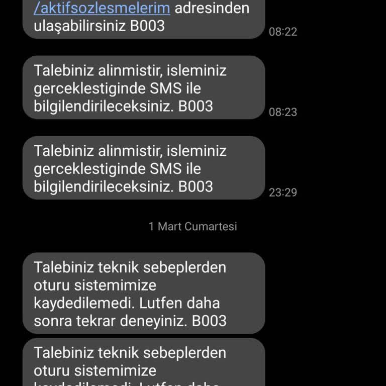 Vodafone Tarife Değişikliği Teknik Arıza Şikayeti