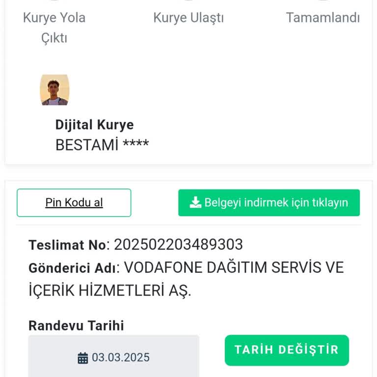 Vodafone Dijital Kurye Teslimat Sorunu Ve İletişim Eksikliği