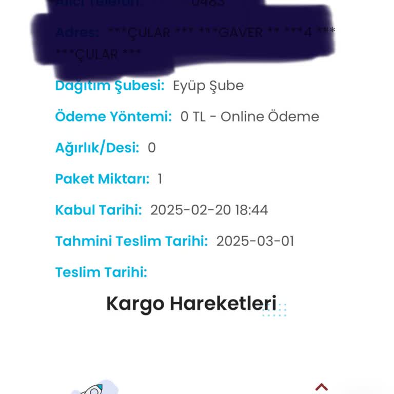 Eyüp Şubede Bekleyen Kargomun Teslim Edilmemesi Ve İlgisizlik