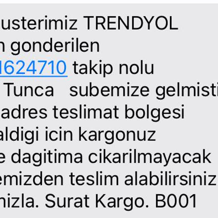 Adres Dışı Gerekçesiyle Teslim Edilmeyen Kargo