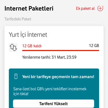 Vodafone Tarifemde Kalan Haklarım Neden Devretmiyor?