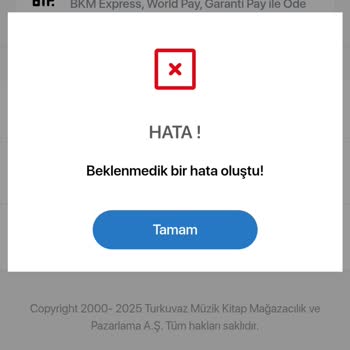 Ödeme Hatası Nedeniyle Ürünü Alamıyorum